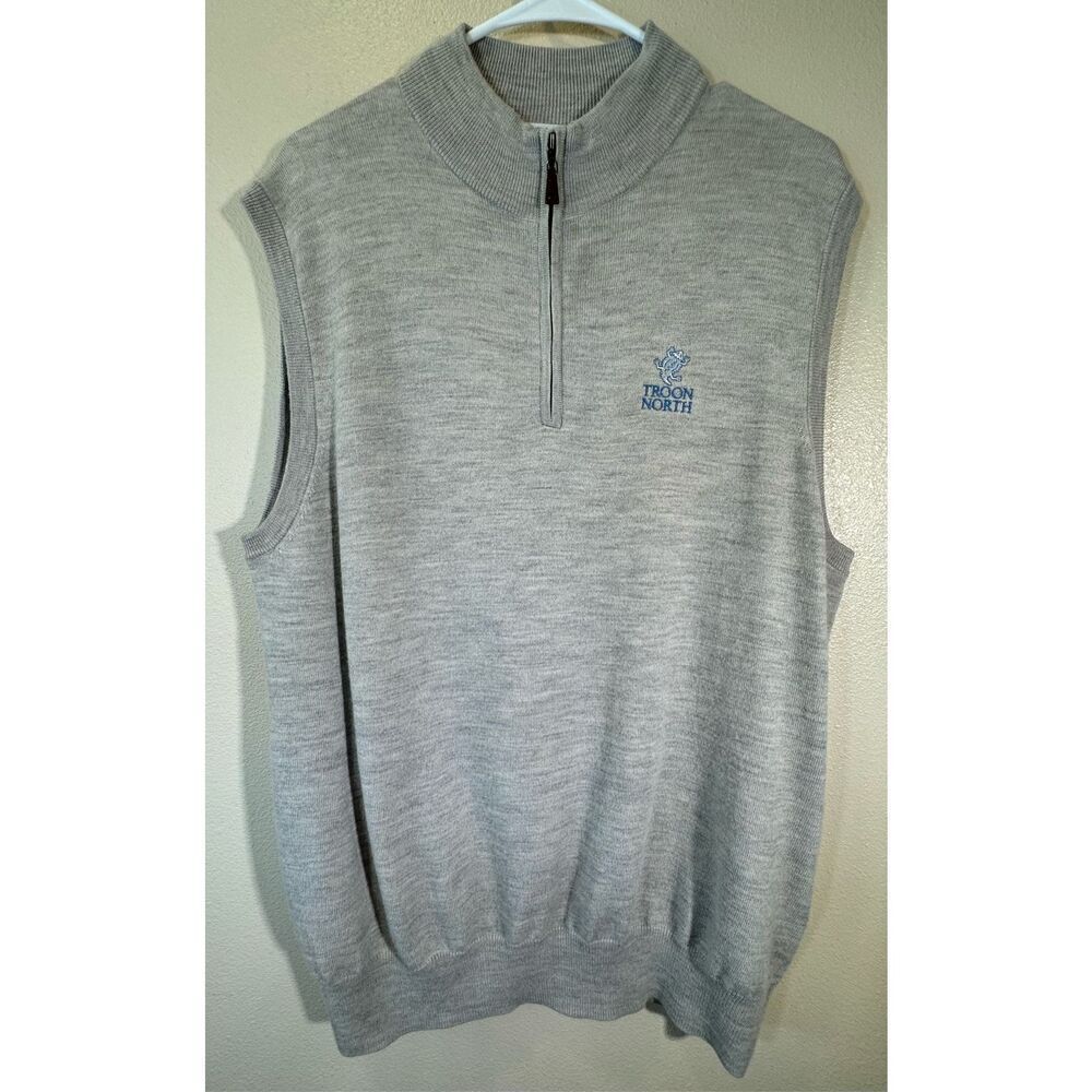 Peter Millar 100% Merino Wool Quarter Zip Golf Vest Pullover Men's Large